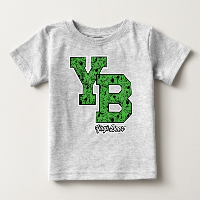 Yogi Bear Patterned Varsity Brev T Shirt (Framsida)