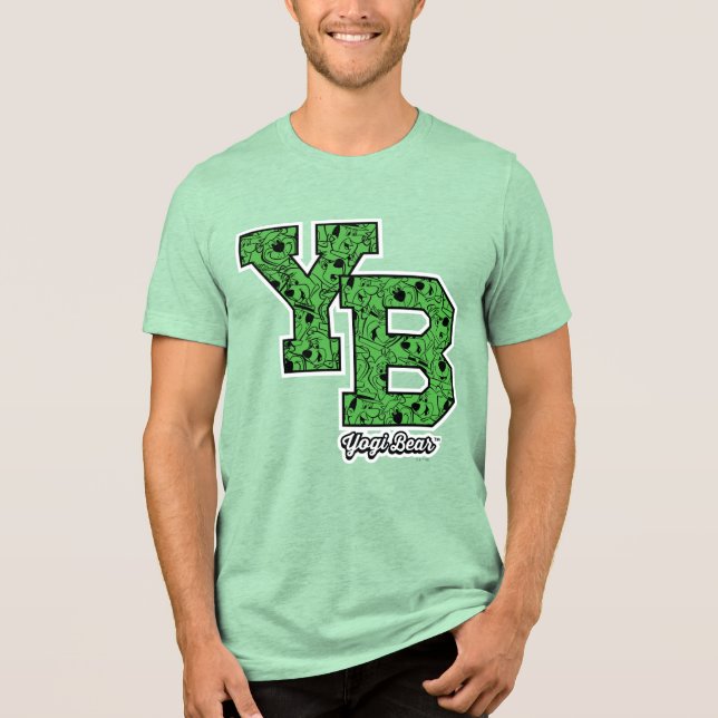 Yogi Bear Patterned Varsity Brev T Shirt (Framsida)