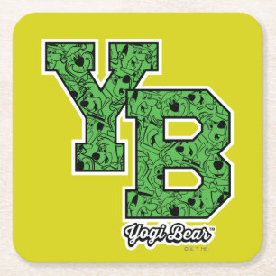 Yogi Bear Patterned Varsity Brev Underlägg Papper Kvadrat