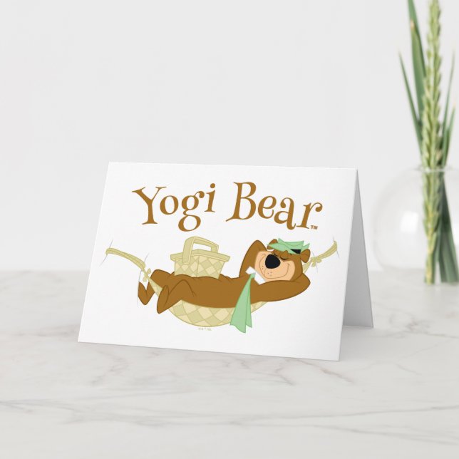Yogi Bear Picnic Hammock Nap Time Kort (Framsida)