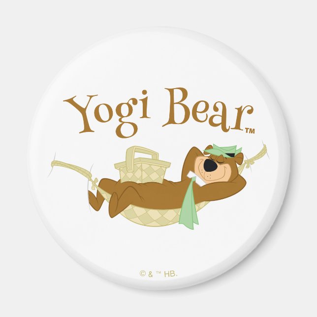 Yogi Bear Picnic Hammock Nap Time Magnet (Framsidan)