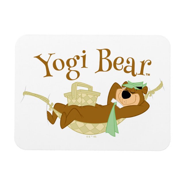 Yogi Bear Picnic Hammock Nap Time Magnet (Horisontell)