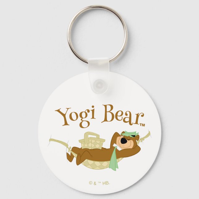Yogi Bear Picnic Hammock Nap Time Nyckelring (Framsida)