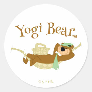 Yogi Bear Picnic Hammock Nap Time Runt Klistermärke