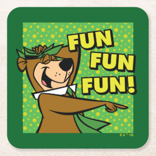 Yogi Bear Roligt Roligt Roligt Underlägg Papper Kvadrat