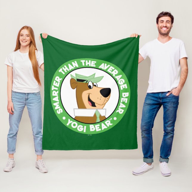 Yogi Bear Smiling Porträtt Fleecefilt (På plats)