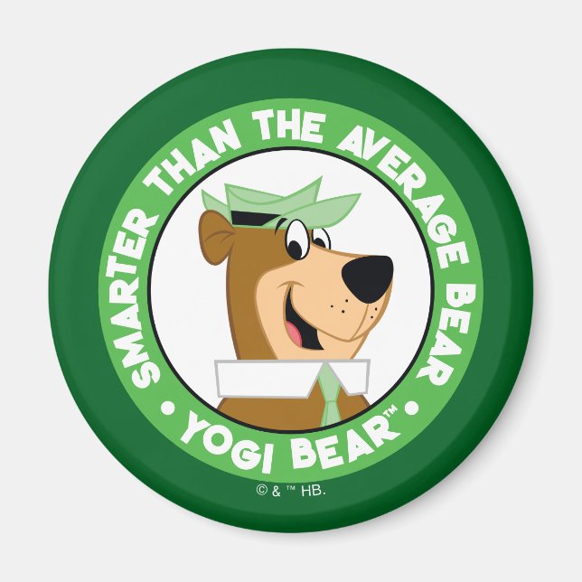 Yogi Bear Smiling Porträtt Magnet (Framsidan)