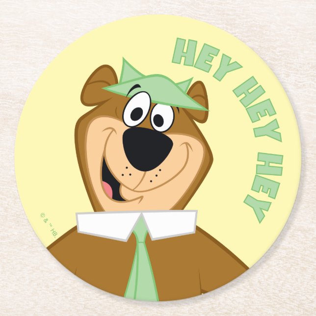 Yogi Bear Välkommen Underlägg Papper Rund (Framsidan)