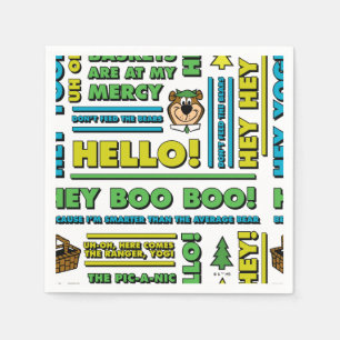 Yogi Bear's Picnic Quotes & Roligt Phrases Mönster Pappersservett