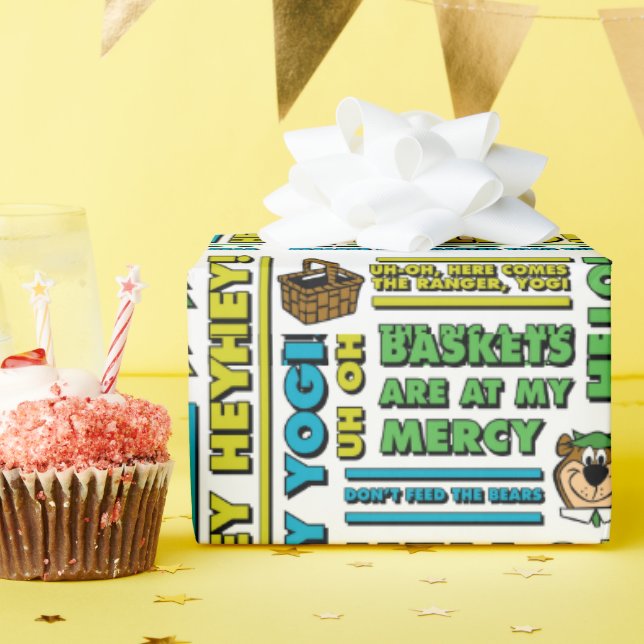 Yogi Bear's Picnic Quotes & Roligt Phrases Mönster Presentpapper (Födelsedagsfest)