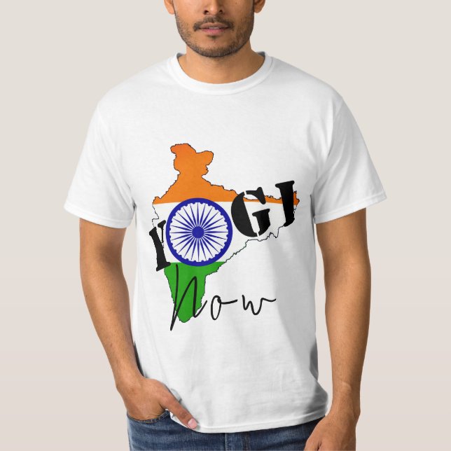 Yogi Now - UP India Chief Minister Yogi T Shirt (Framsida)