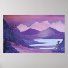 Yogi och kloster i tibetanska bergen poster