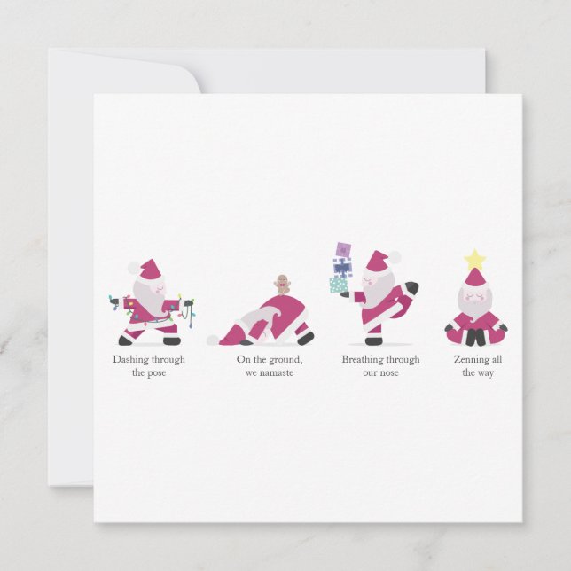  Yogi Santa Funny Yoga Pun-julkort Helgdag Julkort (Framsida)