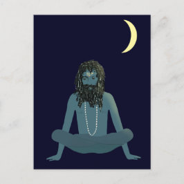 Yogi Shiva under Crescent Måne vykort