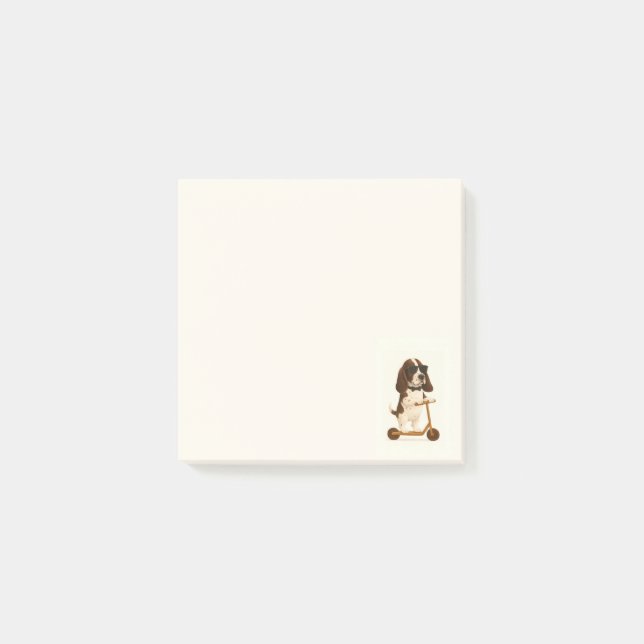 Yogi the Basset Hound on Scooter Post it note pad  Post-it Block (Framsida)