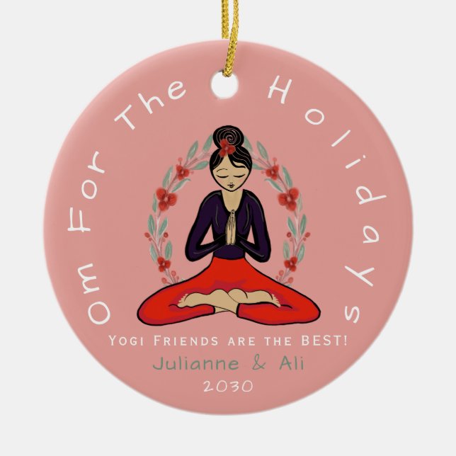 Yogi-vänner är det bästa ornamentet julgransprydnad keramik (Framsidan)