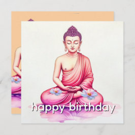 Yogini / Buddha Watercolor Birthday, Meditation Kort