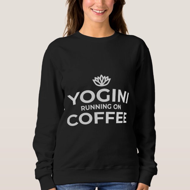 Yogini på kaffe t shirt (Framsida)