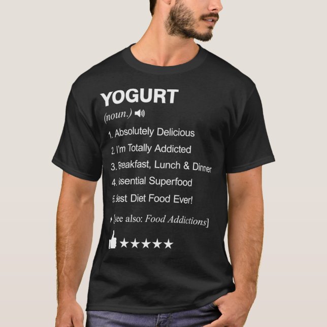 Yogurt Definition Meaning chef (male) provocative  T Shirt (Framsida)