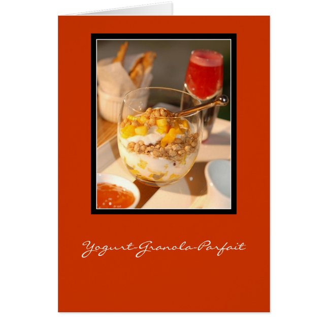 Yogurt-Granola-Parfait Hälsningskort (Framsidan)