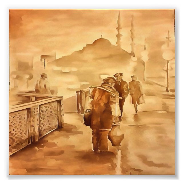 Yogurt-leverans i Istanbul målning historik Ar Fototryck (Framsidan)