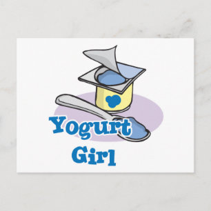 Yogurt tjej blåbär yoghurt vykort