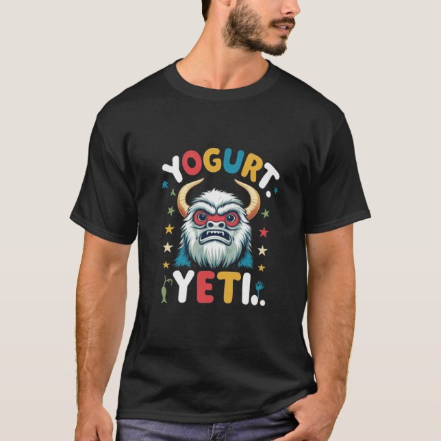 Yogurt Yeti Funny Coola T-Shirt (Framsida)