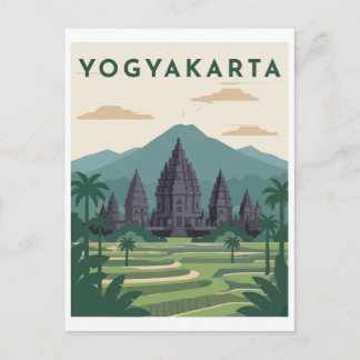 Yogyakarta Indonesien Resa Poster Vykort