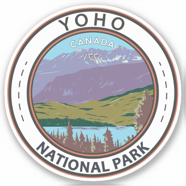 Yoho National Park Canada Badge Klistermärken (Framsida)