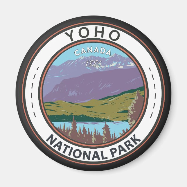 Yoho National Park Canada Badge Magnet (Framsidan)