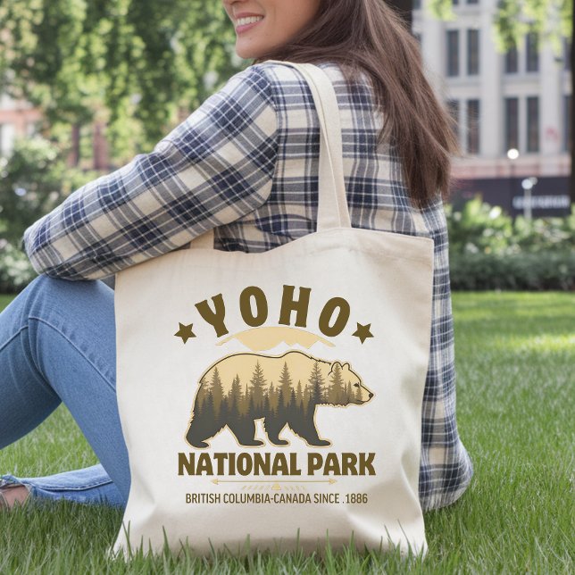 Yoho National Park Gift – Nature Bear with Scenic  Tygkasse (Skapare uppladdad)