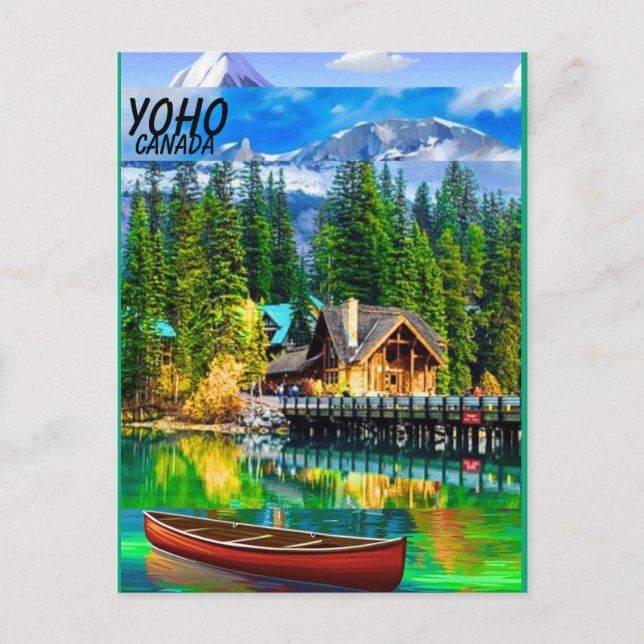 Yoho National Park Travel Poster, Yoho Canada Post Vykort (Framsida)