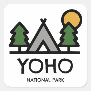 Yoho nationalpark fyrkantigt klistermärke