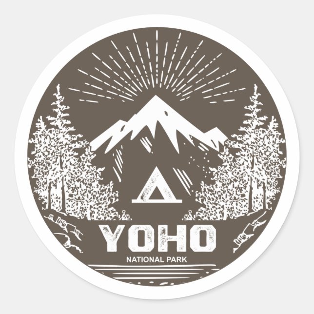 Yoho nationalpark runt klistermärke (Framsida)