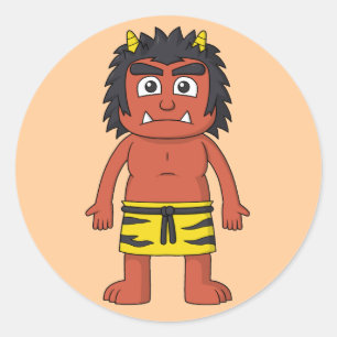Yokai Oni (Ogre) Runt Klistermärke