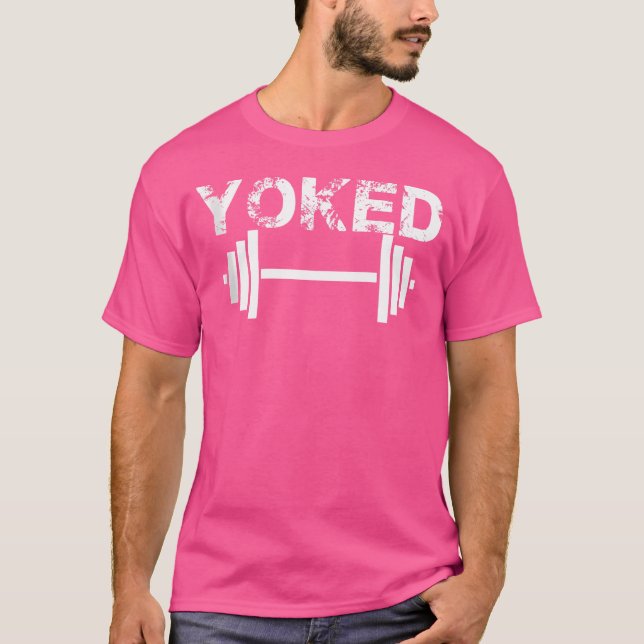 Yoking Barbell Weight Lyft T Shirt (Framsida)