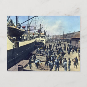 Yokohama Harbour Japan Vintage Shipping 横 浜 港 Vykort