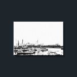 Yokohama i Black and White Canvastryck<br><div class="desc">Ett skäl till att jag kärlek,  Svarta vitboken,  är att den påminner mig om en linje teckning.</div>