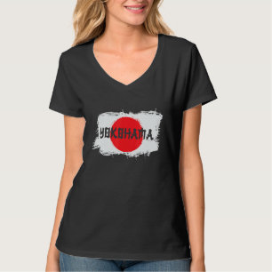 Yokohama Japan Japansk Flagga Japan Souvenir T Shirt