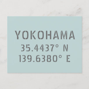 Yokohama Latitude & Longitud Vykort