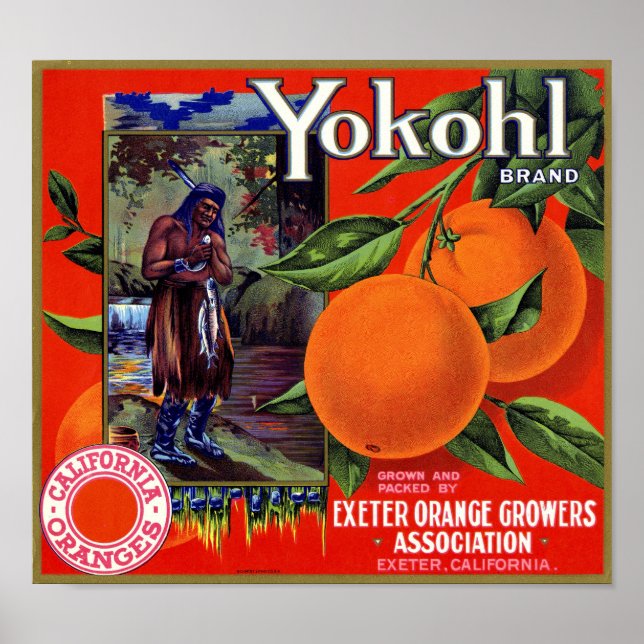 Yokohl Brand Orange Låda Label Schmidt Litho Co Poster (Framsidan)