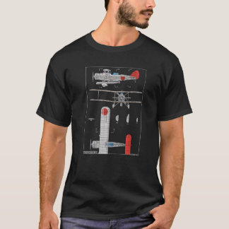 Yokosuka B4Y Japansk WW2 Biplan Diagram Premium T Shirt