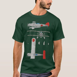 Yokosuka B4Y Japanskt WW2 Biplan Torpedo Bomber P T Shirt