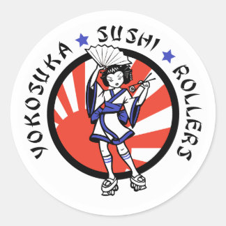 Yokosuka Sushi Rollers Stickers Runt Klistermärke