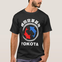 Yokota Luft Base på japanska med Koi Fish T Shirt