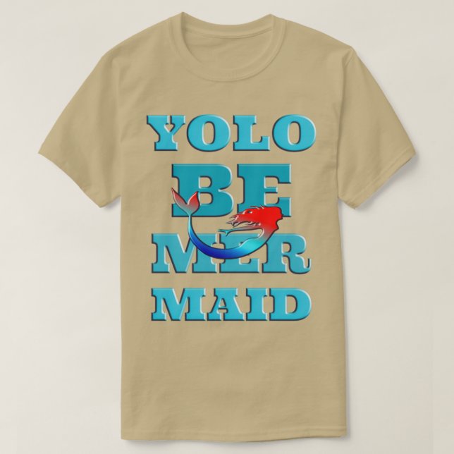 YOLO BE Sjöjungfru Surfer Girls T Shirt (Design framsida)