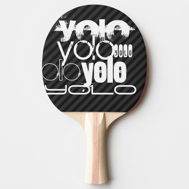 Yolo; Black & Mörk Grått Rand Pingisracket (Framsidan)