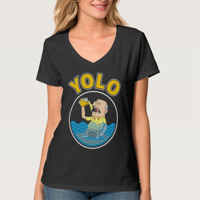 YOLO Drinking T Shirt (Framsida)