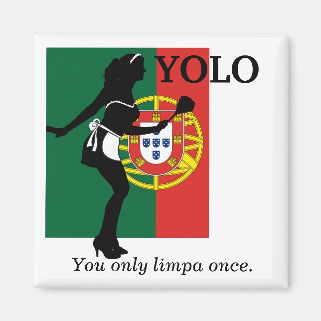 YOLO - du bara limpa gång- kylmagnet Magnet (Framsidan)