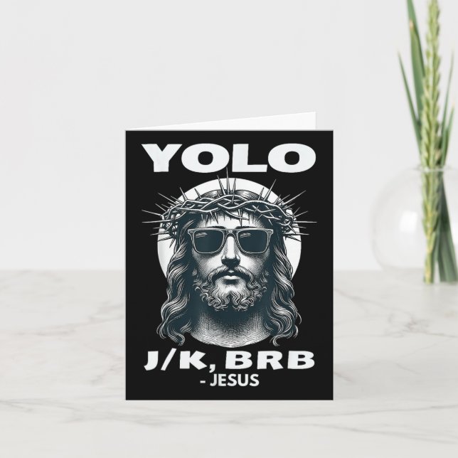 Yolo Jk Brb Jesus Coola Påsk Day Kort (Framsida)